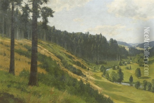 Schwarzwaldtal Oil Painting - Paul von Ravenstein