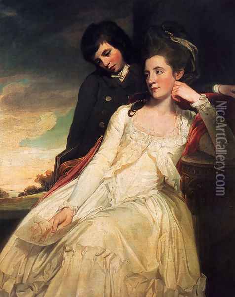 Jane Maxwell, Duchess Of Gordon And Her Son The Marquis Of Huntly Oil Painting - George Romney