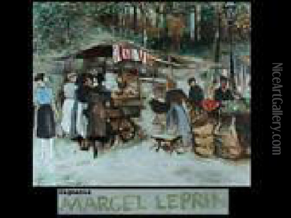 Strassenszene Mit Marktfrauen Oil Painting - Marcel Leprin