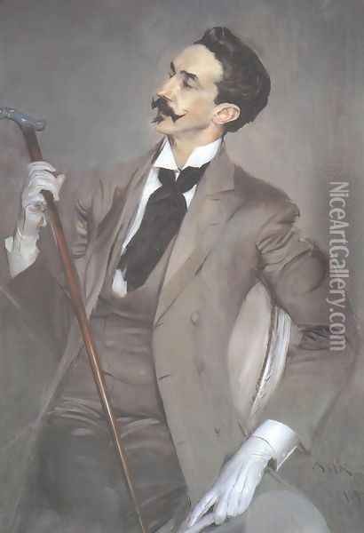 Count Robert de Montesquiou 1897 Oil Painting - Giovanni Boldini