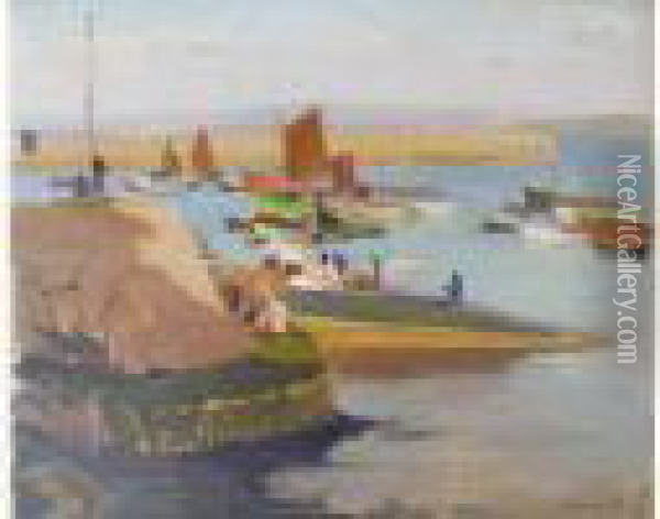  Port Anime, Avant La Peche  Oil Painting - Pierre Wagner