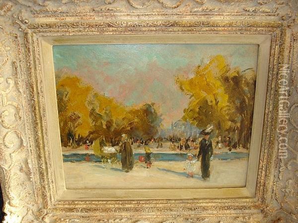 Parisian Scene Oil Painting - Gwendoline Mary Hopton