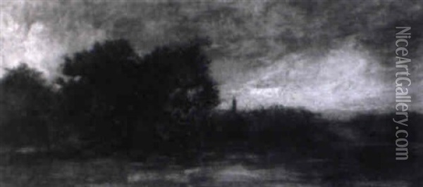 Sonnenuntergangsstimmung Am Seeufer Oil Painting - Eduard Schleich the Elder