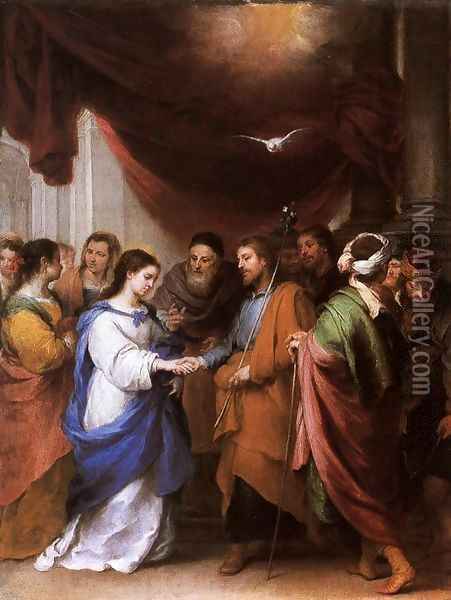 Marriage of the Virgin Oil Painting - Bartolome Esteban Murillo
