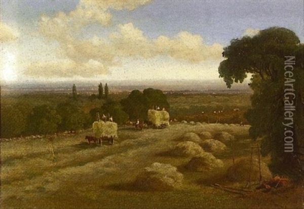 Harvest Time, Hampstead Oil Painting - Edmund John Niemann