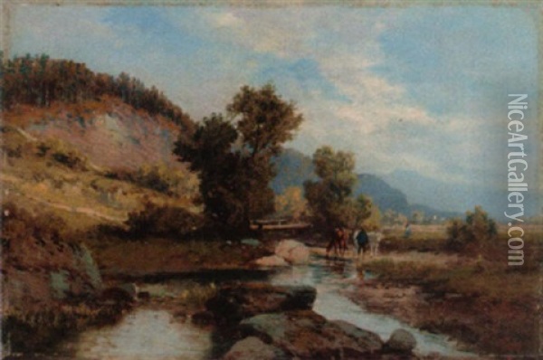 Partie Bei Salzburg Oil Painting - Carl Wahler