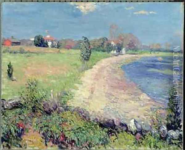 Curving Beach New England Oil Painting - William Glackens