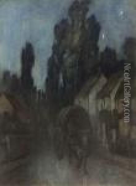 Night Effect Oil Painting - Clarence Montfort Gihon