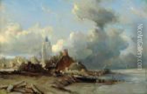 Stadt Am Meer Oil Painting - Eugene Isabey