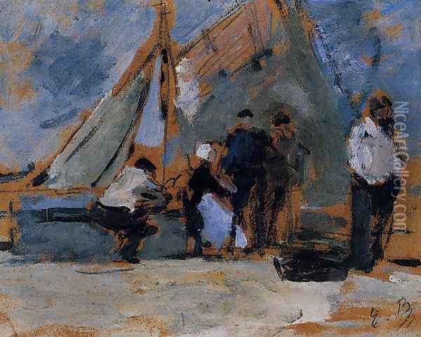 The Quay at Honfleur Oil Painting - Eugene Boudin