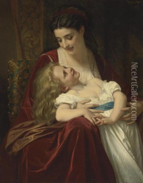 Maternal Affection Oil Painting - Hugues Merle