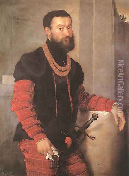 Portrait of a Soldier 1555-59 Oil Painting - Giovanni Battista Moroni