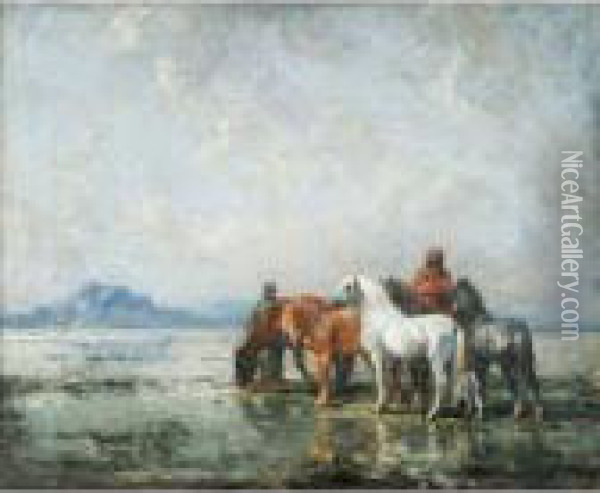 Matinee Au Bord D'un Lac, Algerie Oil Painting - Henri Julien Rousseau