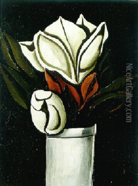 Mexican Floral Oil Painting - Marsden Hartley