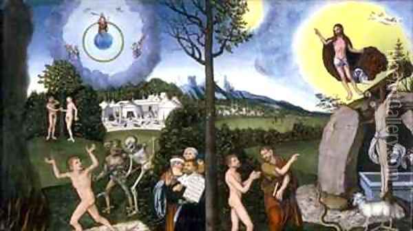 Perdition and Salvation 1529 Oil Painting - Lucas The Elder Cranach