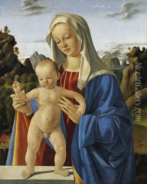 Madonna with Child c 1500 Oil Painting - Marco Basaiti