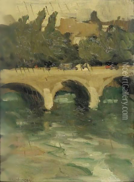 Chareton Bridge - Raining Oil Painting - Robert Henri