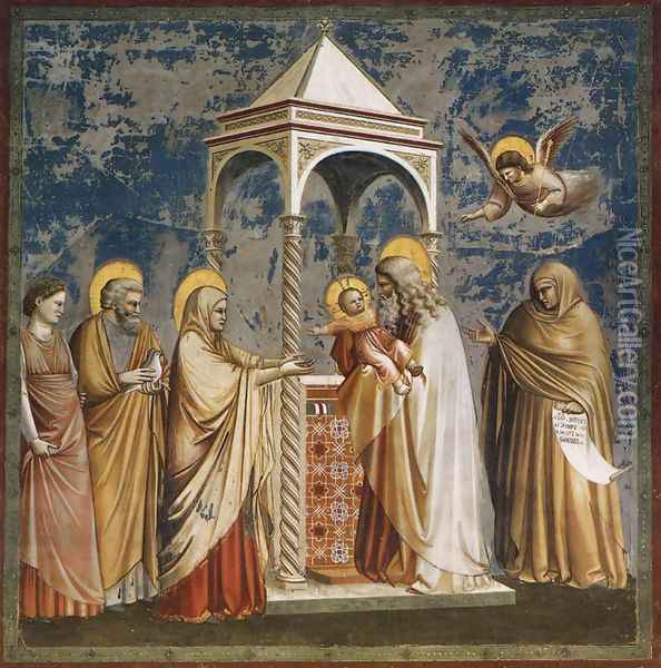 No. 19 Scenes from the Life of Christ- 3. Presentation of Christ at the Temple 1304 Oil Painting - Giotto Di Bondone