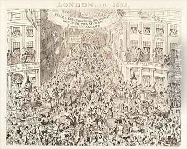 Mayhews Great Exhibition of 1851 London in 1851 Oil Painting - George Cruikshank I