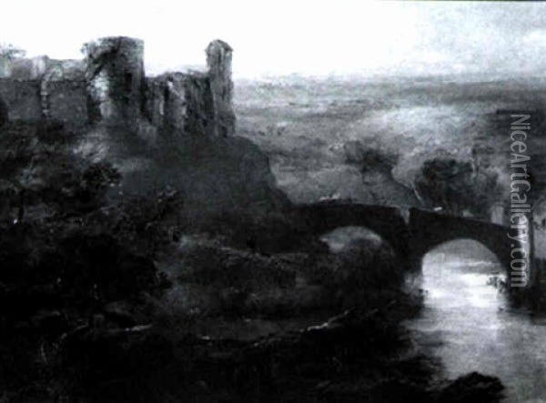 Barnard Castle Oil Painting - Thomas Miles Richardson the Younger