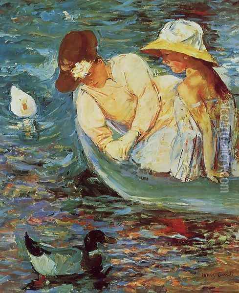 Summertime Oil Painting - Mary Cassatt