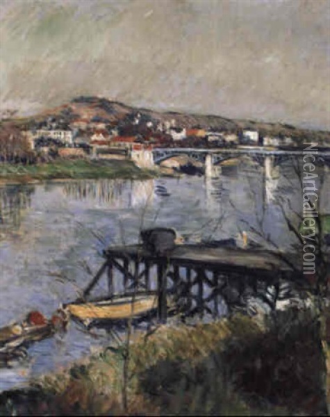 Le Pont D'argenteuil Oil Painting - Gustave Caillebotte