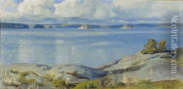 Landscape From Porkkala Oil Painting - Helmi Ahlman Biese