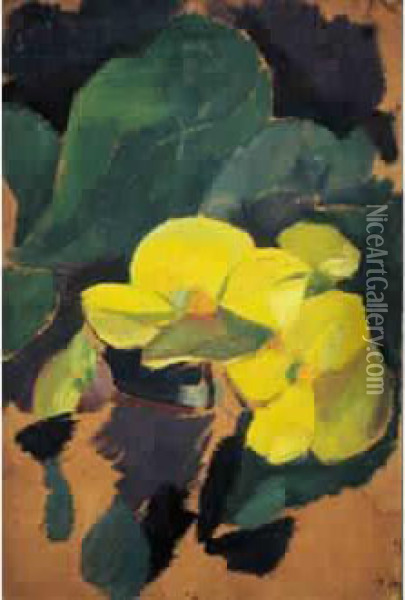 Begonias Jaunes Oil Painting - Robert Delaunay