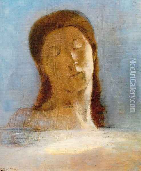 Closed Eyes5 Oil Painting - Odilon Redon
