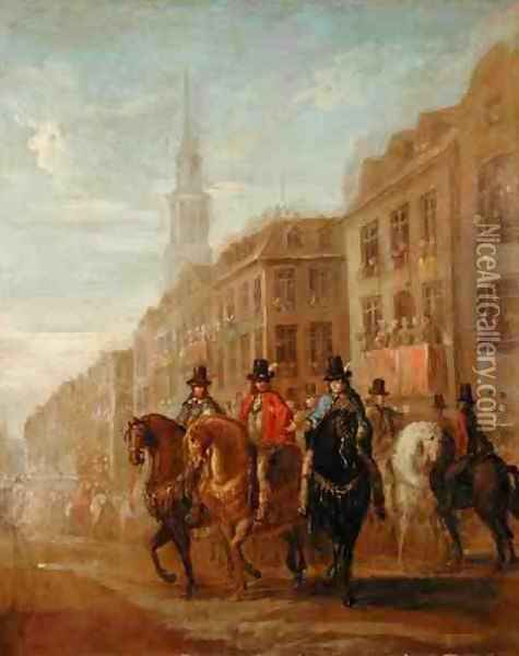 Restoration Procession of Charles II at Cheapside Oil Painting - William Hogarth