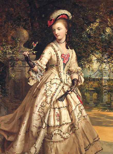 An English Rose Oil Painting - William Powell Frith