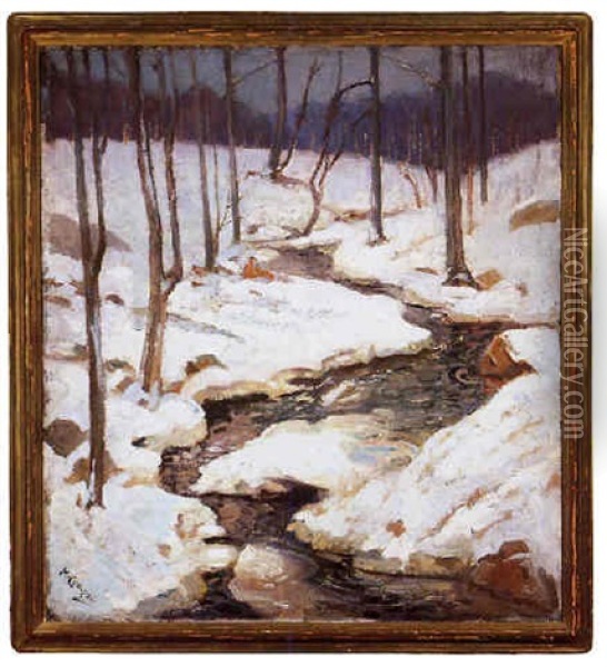 Winter Thaw Oil Painting - Maurice Compris