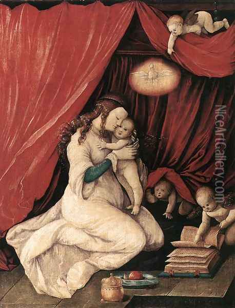 Virgin And Child In A Room 1516 Oil Painting - Hans Baldung Grien