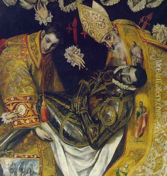 The Burial of Count Orgaz (detail) 2 Oil Painting - El Greco (Domenikos Theotokopoulos)