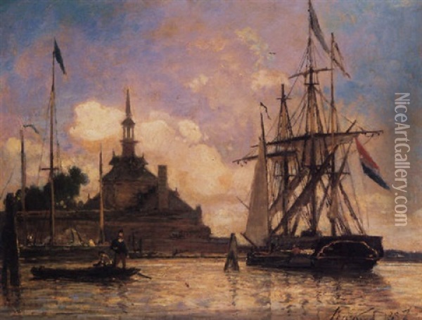 Port De Rotterdam Oil Painting - Johan Barthold Jongkind