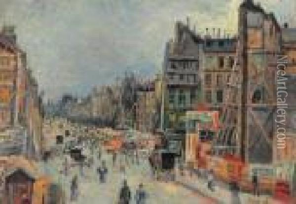 Le Percement De La Rue Reaumur Oil Painting - Maximilien Luce