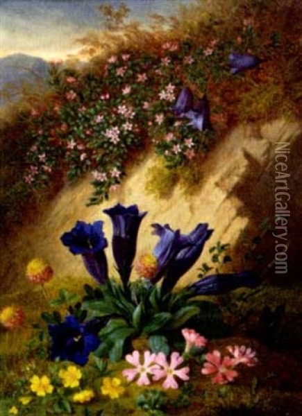 Blumenstilleben Oil Painting - Josef Schuster