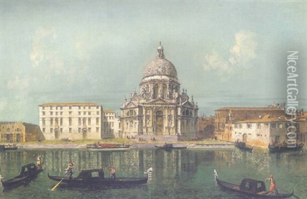 Santa Maria Della Salute, Venice, As Seen From The Grand Canal Oil Painting - Michele Marieschi