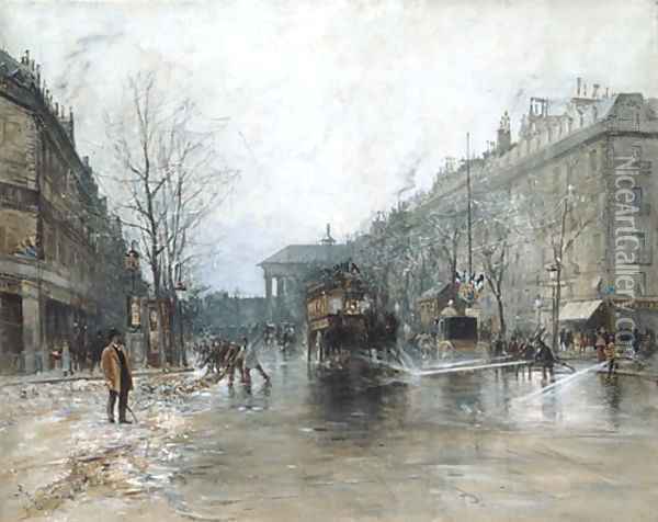 Paris Street Scene 1893 Oil Painting - Frank Myers Boggs
