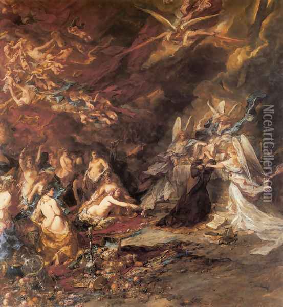 The Temptation of St. Anthony 1869 Oil Painting - Eugene Isabey