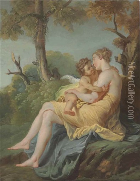 Venus And Cupid Oil Painting - Jean-Baptiste van Loo