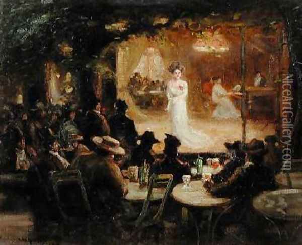 An Open Air Concert Paris 1920 Oil Painting - Thomas William Morley