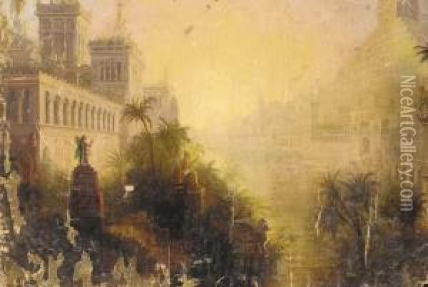 Babylon; And The Crucifixion Of The Tyrians By Alexander The Great Oil Painting - Sydney Herbert