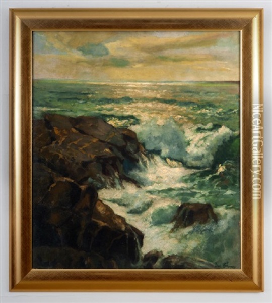 Meereskuste Auf Bornholm Oil Painting - Karl Theodor Boehme