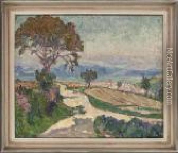 Across The Fields Oil Painting - Lucien Pissarro