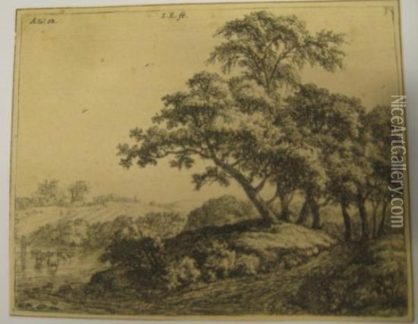 Collection Of Approximately 50 Etchings. Oil Painting - Anthonie Waterloo