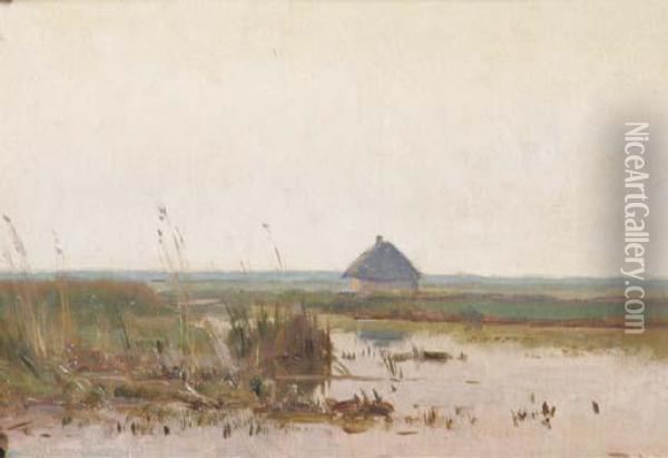 Polder At Dusk Oil Painting - Willem Bastiaan Tholen