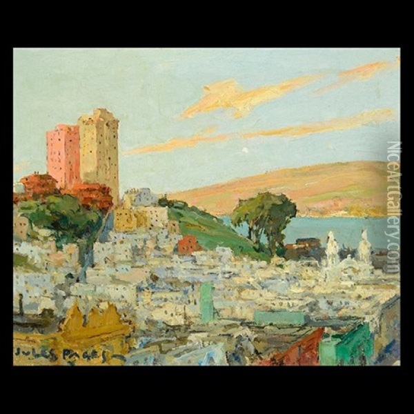 Russian Hill Sf Oil Painting - Jules Eugene Pages