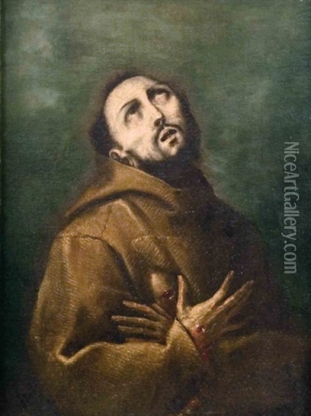 Saint Francis Receives The Stigmata Oil Painting - Giovanni Battista Crespi (il Cerano)