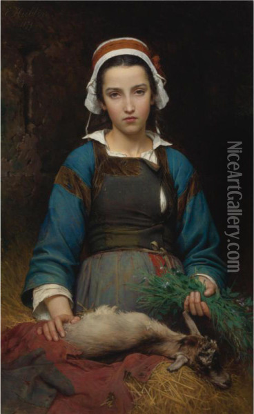 A Friend In Need Oil Painting - Emile Auguste Hublin
